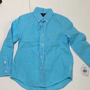 Polo by Ralph Lauren Kids Aqua Checkered Button-Down Shirt